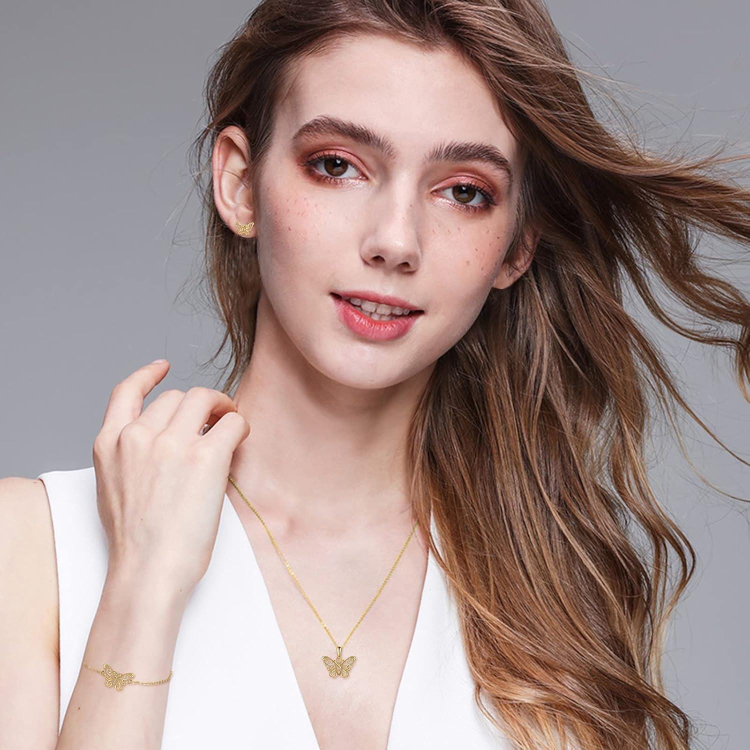 wholesale 14K Gold Celtic Knot Butterfly Bracelet for Women-0-4