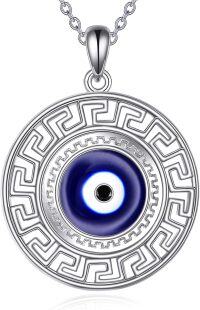 wholesale 925 Sterling Silver Evil Eye Pendant Necklace with Blue Stone Protection s for Women-Silver