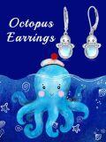 wholesale 925 Sterling Silver Octopus Moonstone Drop Earrings Gifts for Women-0-5