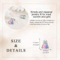 wholesale 925 Sterling Silver Rainbow Shuttlecock Stud Earrings Sporty Gift for Women-0-4