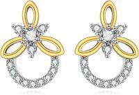 wholesale 925 Sterling Silver Butterfly CZ Stud Earrings for Women -celtic knot earrings stud