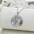 wholesale  Sterling Silver Abalone Stone Moon Black Cat Necklace Tree of Life Jewelry Cat Lover Gift -0-6