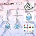 wholesale 925 Sterling Silver Birthstone Threader Earrings Infinity Long Chain Drop Pull Through 12 Stone Birthday Jewelry Gifts for Women-0-143