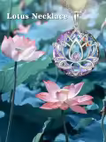 TOUPOP Sterling Silver Crystal Lotus Flower Pendant Necklace-0-3