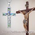 wholesale Sterling Silver Abalone Shell Cross Necklace Christian Gift for Women-0-22