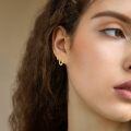wholesale 925 Sterling Silver Twisted Hoop Earrings Wholesale Gold Plated-0-3