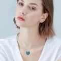 wholesale 925 Sterling Silver Heart-Shaped Blue Crystal Penguins Pendant Necklace Gift for Her-0-2