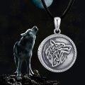 wholesale 925 Sterling Silver Wolf Locket Necklace with Picture Holder Vintage Oxidized Viking Celtic Pendant s for Men Women-0-4