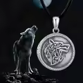 wholesale 925 Sterling Silver Wolf Locket Necklaces Wholesale with Picture Holder Vintage Oxidized Viking Celtic Pendant s for Men Women-0-4