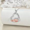 wholesale 925 Sterling Silver Axolotl Heart Pendant Necklaces - I Love You Forever Gifts for Mom on Mothers Day Birthdays-0-3