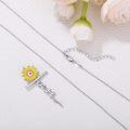 wholesale 925 Sterling Silver Sunflower Cross Pendant Necklace for Women Girls-0-2