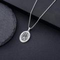 wholesale Sterling Silver Saint Medal Oval Necklace for Men Women Religious Jewelry-0-22