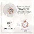 wholesale 925 Sterling Silver & Rose Gold Plated Heart-Shaped Crystal Flower Pendant Necklace-0-3