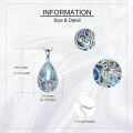 wholesale 925 Sterling Silver Teardrop Moonstone & Abalone Shell Filigree Pendant Necklace for Women Gifts-0-4