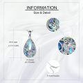 wholesale 925 Sterling Silver Teardrop Moonstone & Abalone Shell Filigree Pendant Necklace for Women Gifts-0-4
