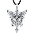 wholesale 925 Sterling Silver Gothic Skull Wings Cross Pendant Necklace s for Men/Women-0-0