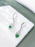 wholesale 925 Sterling Silver Heart Birthstone Celtic Knot Dangle Leverback Earrings-0-24
