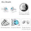 wholesale 925 Sterling Silver Turquoise Moon & Stars Stud Earrings Celestial s for Women Girls-0-4