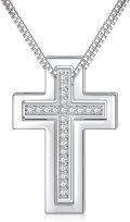 wholesale 925 Sterling Silver CZ Cross Pendant Necklaces Set - Always Be With You for Family and Friends-0-1