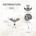 wholesale 925 Sterling Silver Gothic Punk Red Heart Pendant Bat Music Envelope Paper Airplane Design Necklace-0-4