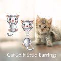 wholesale 925 Sterling Silver Cartoon Cat Stud Earrings for Women - Cute Animal  Ideas-0-5