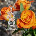 wholesale 925 Sterling Silver Rose Gold Plated Floral Infinity Necklace for Women-0-5