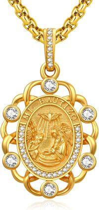 wholesale 925 Sterling Silver Gold Filled & 925 Sterling Silver CZ Baptism Pendant Necklace, 20 Chain, Gift Boxed-Baptism