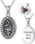 wholesale  Sterling Silver 12 Month Birth Flower Photo Locket Necklace Jewelry Gift -0-62
