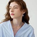 wholesale 925 Sterling Silver Moon Earrings Wholesale With Girl Cat Design-0-1