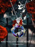 wholesale 925 Sterling Silver Black Austrian Crystal Infinity Rose Pendant Necklace-0-11
