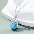 wholesale 925 Sterling Silver Turquoise Infinity Pendant Necklace for Women - Vintage Bohemian Victorian Style s-0-3