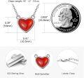 wholesale 925 Sterling Silver Red Agate Heart Pendant Necklace with 18+2 Chain - Birthday Gift for Her-0-4