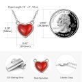 wholesale 925 Sterling Silver Red Agate Heart Pendant Necklace with 18+2 Chain - Birthday Gift for Her-0-4