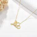 wholesale 14K Gold Love & Rose Pendant Necklace - Valentines Gift for Her-0-1