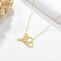 wholesale 14K Gold Love & Rose Pendant Necklace - Valentines Gift for Her-0-1