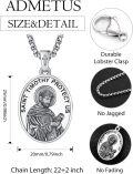 wholesale 925 Sterling Silver St Timothy Protect Us Pendant Necklace for Men with Cross and 3+2 Extender Chain-0-1