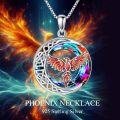 wholesale TOUPOP Phoenix Necklace For Women 925 Sterling Silver Celtic Phoenix Pendant Necklaces Crystal Rising Jewelry Birthday Christmas Gifts For Mom Her -0-2