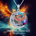 TOUPOP Sterling Silver Crystal Phoenix Pendant Necklace Celtic Jewelry Gift-0-2