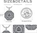 wholesale 925 Sterling Silver Viking Valknut Triangle Pendant Necklace for Men & Women-0-3