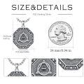wholesale 925 Sterling Silver Moon Phase Pendant With Triangle And Circle Design On Octagonal Chain-0-3