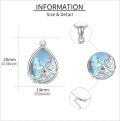 wholesale 925 Sterling Silver Fairy Butterfly Blue Stone Locket Necklace for Women Girls' Gifts-0-3