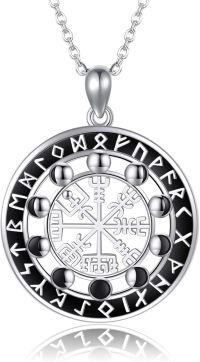 wholesale 925 Sterling Silver Vegvisir Rune Pendant Necklace - Viking Compass Norse Jewelry for Women Men Gifts-Viking Runes Vegvisir