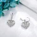 wholesale 925 Sterling Silver Celtic Knot Heart Drop Earrings for Women Girls  4cm Long-0-2