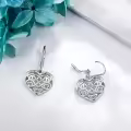 wholesale 925 Sterling Silver Celtic Knot Heart Drop Earrings for Women Girls  4cm Long-0-2