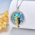 wholesale TOUPOP Cat Necklace Sterling Silver Abalone Shell Celtic Cat On The Moon With Abalone Shell Birthday Christmas Jewelry Gifts For Women -0-3