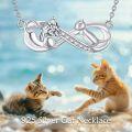 wholesale 925 Sterling Silver Infinity Cat Pendant Necklace s for Women and Girls-0-2
