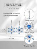 wholesale 925 Sterling Silver Snowflake Blue Crystal Drop Dangle Earrings for Women Holiday s-0-5