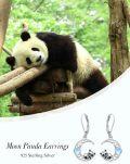 wholesale 925 Sterling Silver Panda on Moon Heart Drop Dangle Leverback Earrings for Women Girls Gifts Jewelry Accessories-0-5