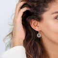 wholesale 925 Sterling Silver Om Chakra Dangle Earrings-0-2