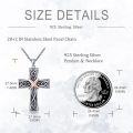 wholesale Black 925 Sterling Silver Celtic Knot Cross Pendant Necklace for Men & Women-0-7